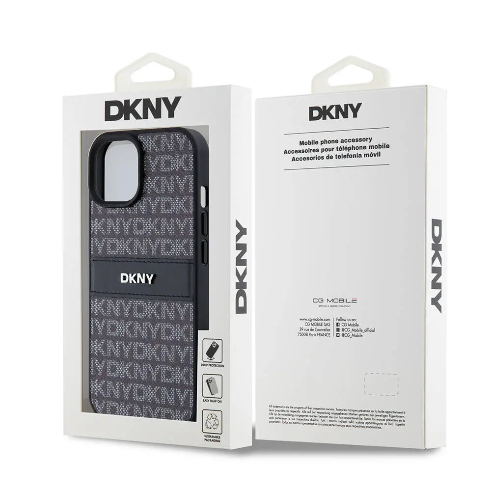 iPhone 15 Kabartmalı Desenli Kılıf - DKNY Lisanslı