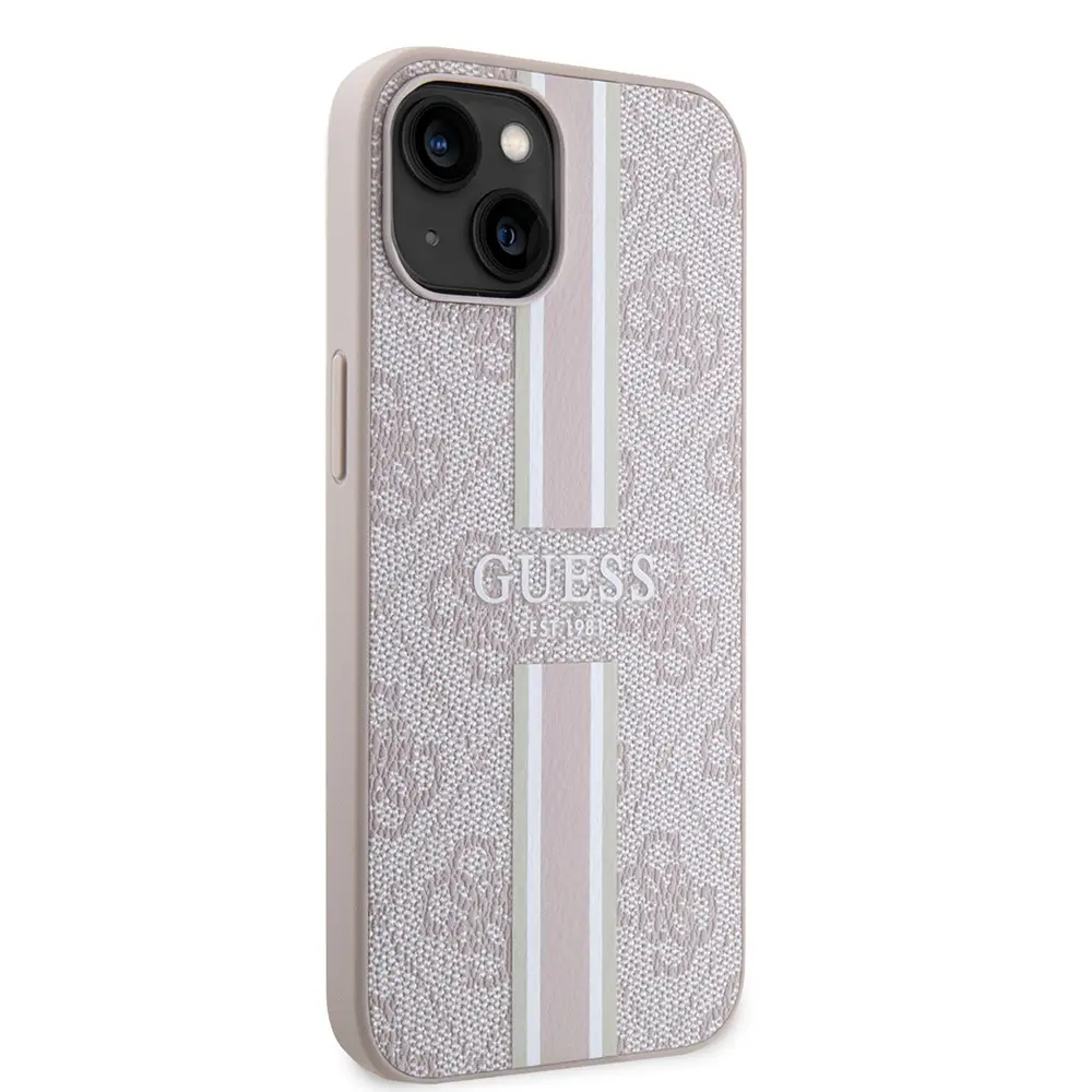 iPhone 15 MagSafe Uyumlu 4G Şerit Desenli Kılıf - Guess