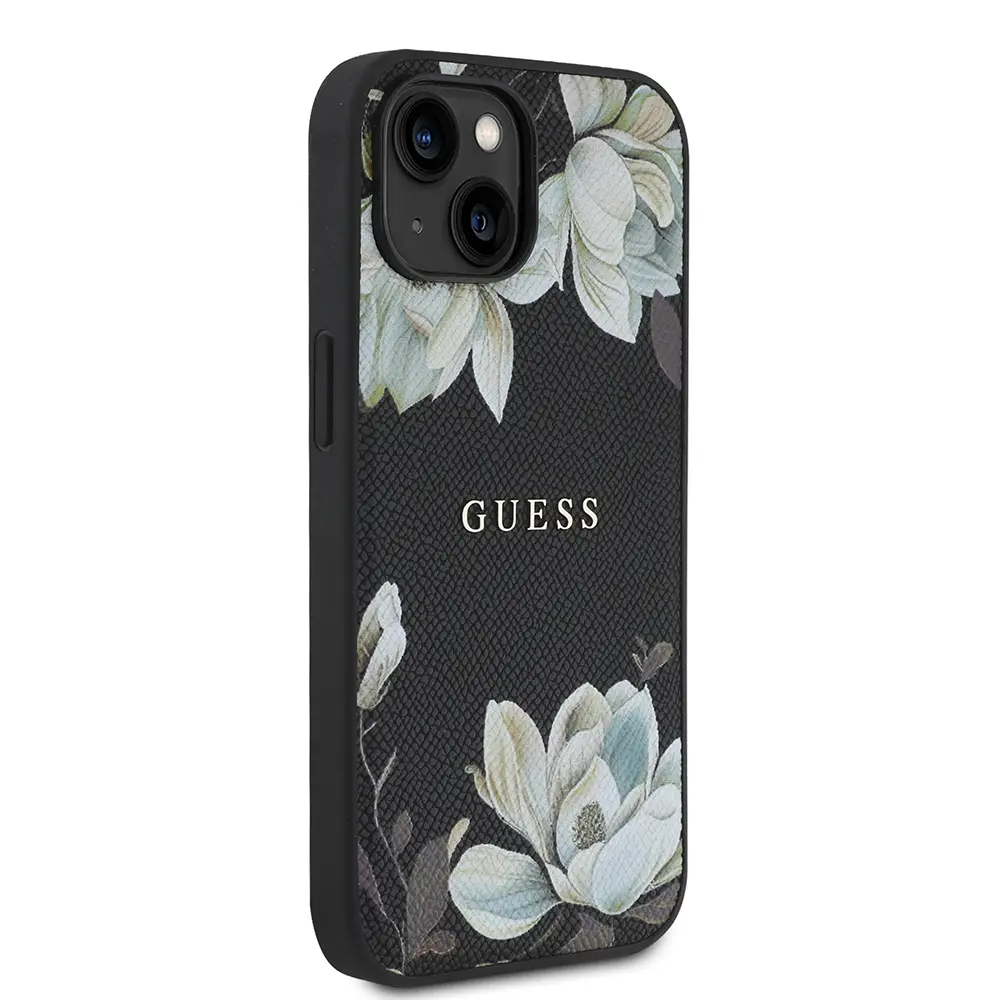 iPhone 15 MagSafe Uyumlu Çiçek Tasarımlı Kılıf - Guess Lisanslı