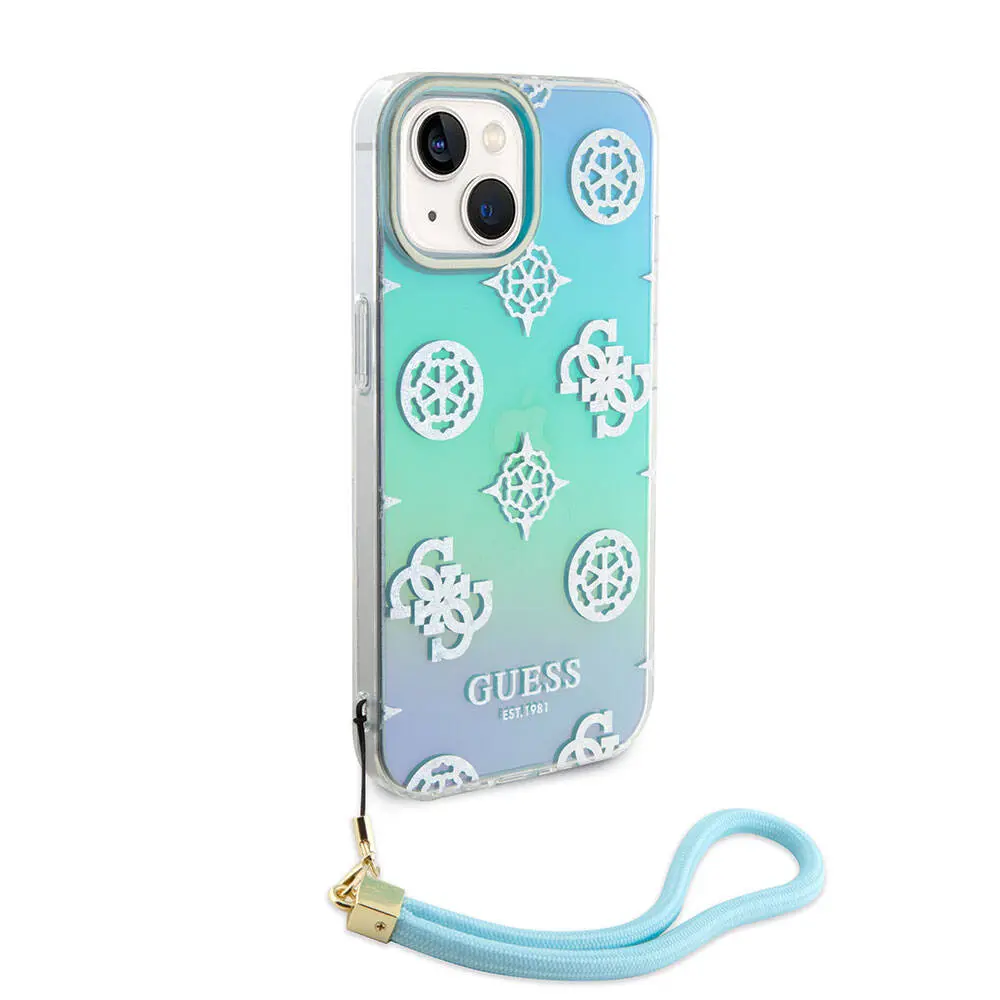 iPhone 15 Holografik Glitter Kılıf - Guess Peony Lisanslı