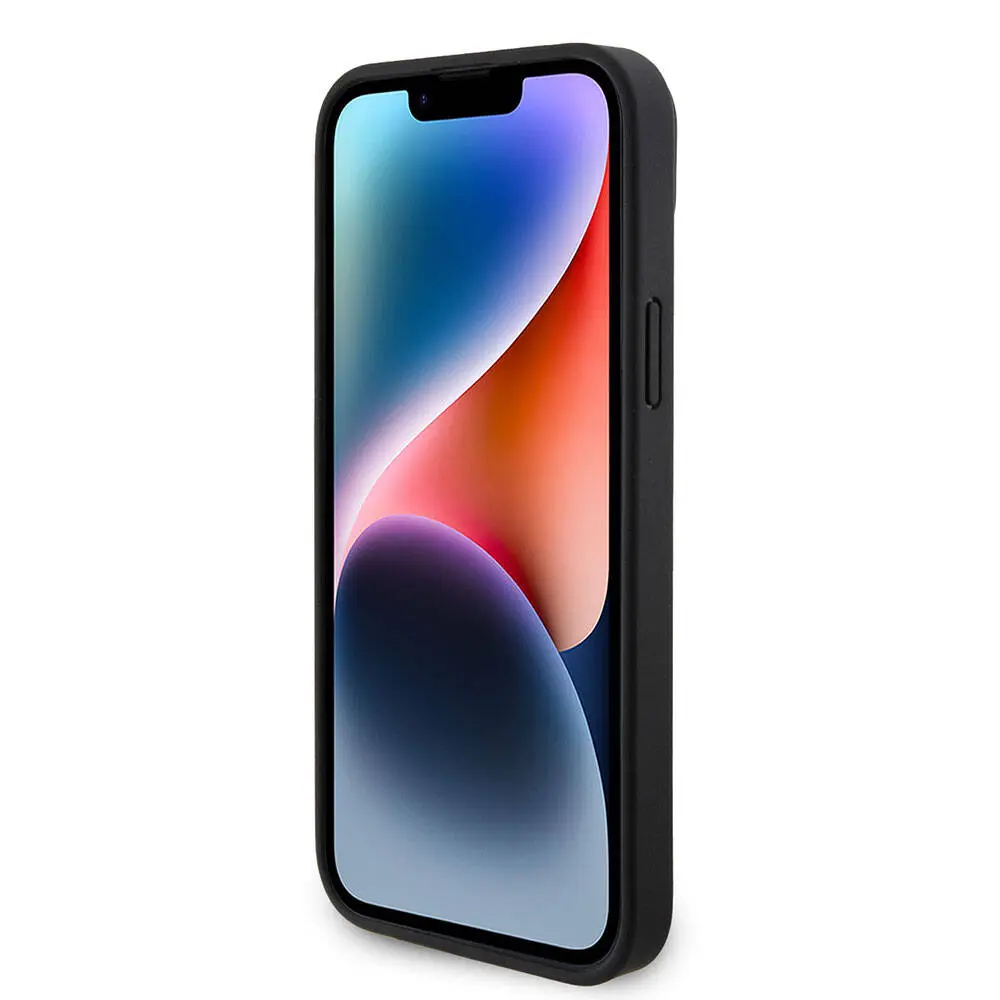 iPhone 15 Askılı Taşlı Kılıf - Guess Lisanslı PU Deri