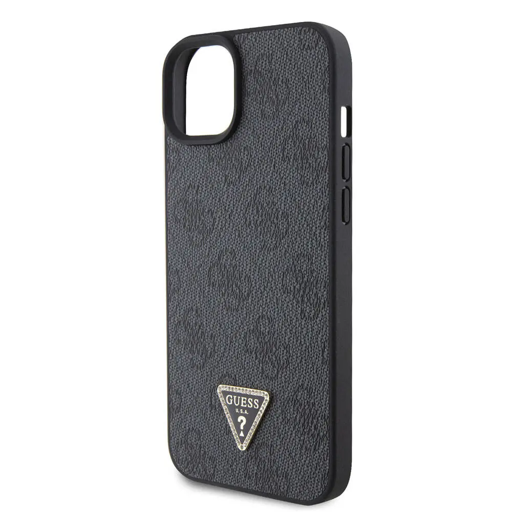 iPhone 15 Askılı Taşlı Kılıf - Guess Lisanslı PU Deri