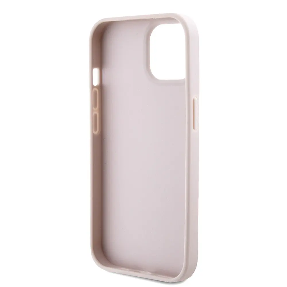 iPhone 15 Kılıf, Taşlı Metal Üçgen Logolu Askılı - Guess 4G