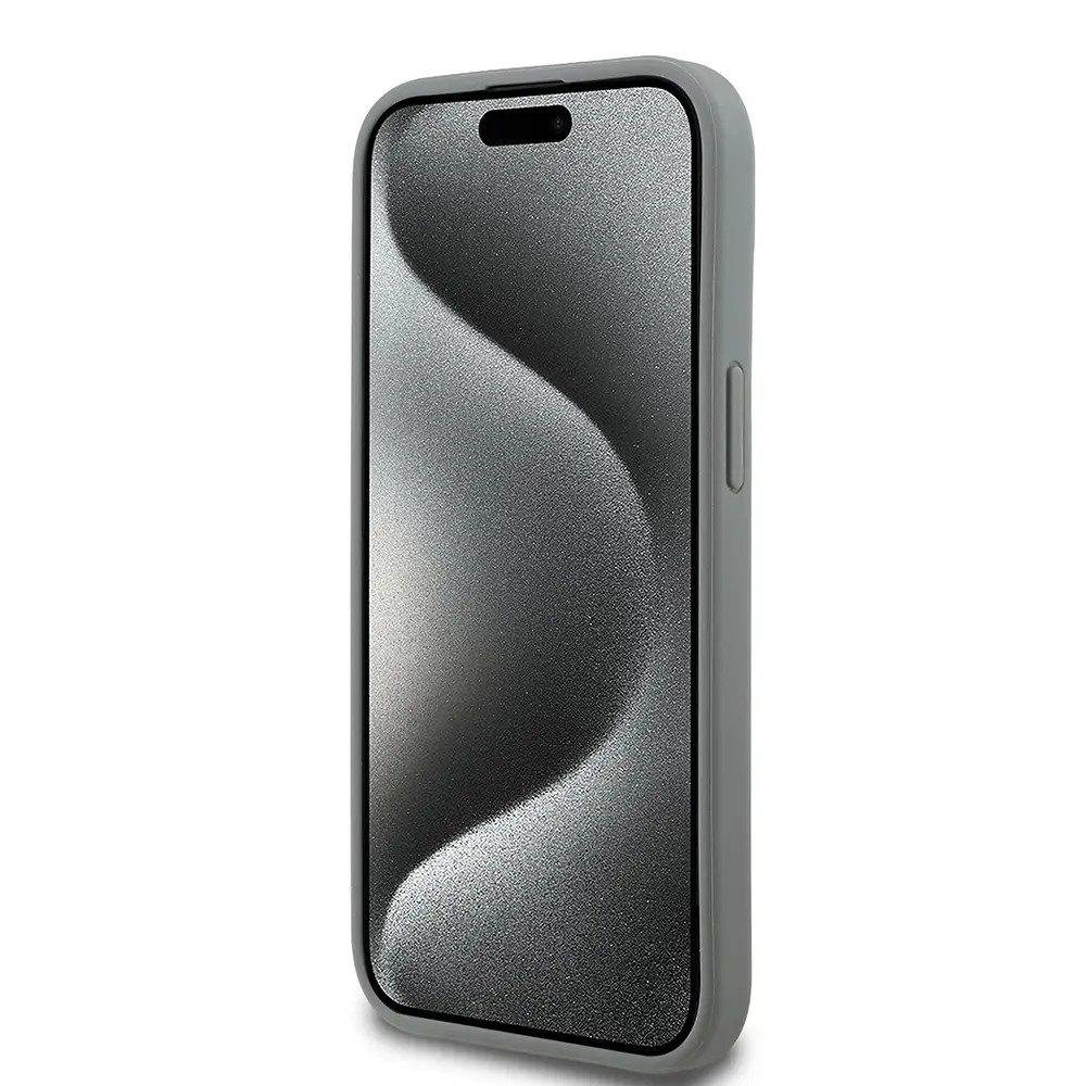 Apple iPhone 15 Kılıf Guess Orjinal Lisanslı Taşlı Arka Yüzey Üçgen Logolu Kapak