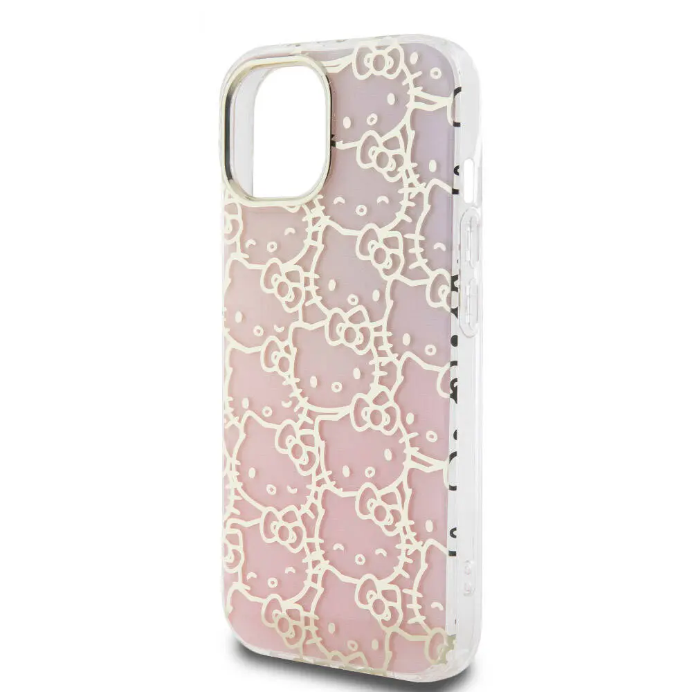 iPhone 15 Lisanslı Hello Kitty Renk Geçişli Kılıf - Pembe