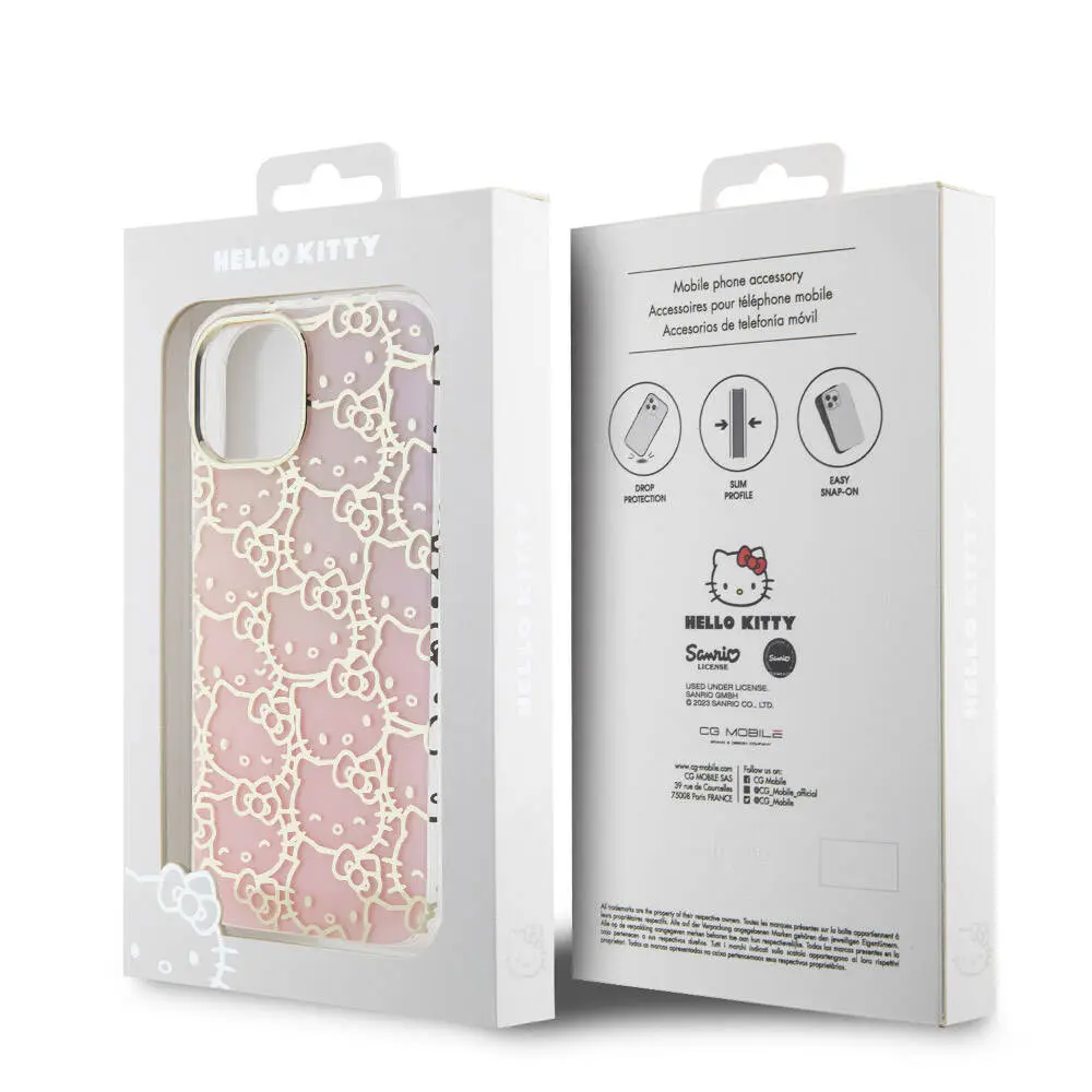 iPhone 15 Lisanslı Hello Kitty Renk Geçişli Kılıf - Pembe