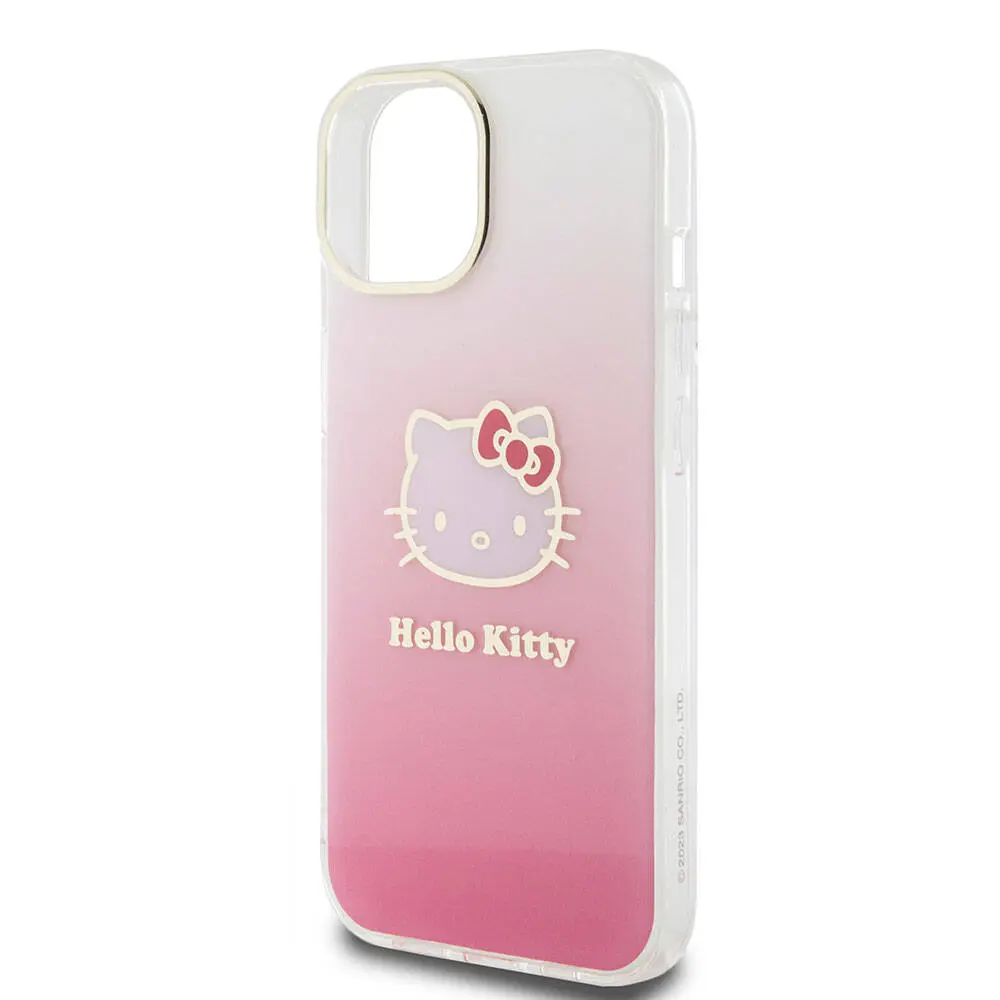 iPhone 15 Hello Kitty Lisanslı Elektroplating Gradyan Kılıf - Pembe