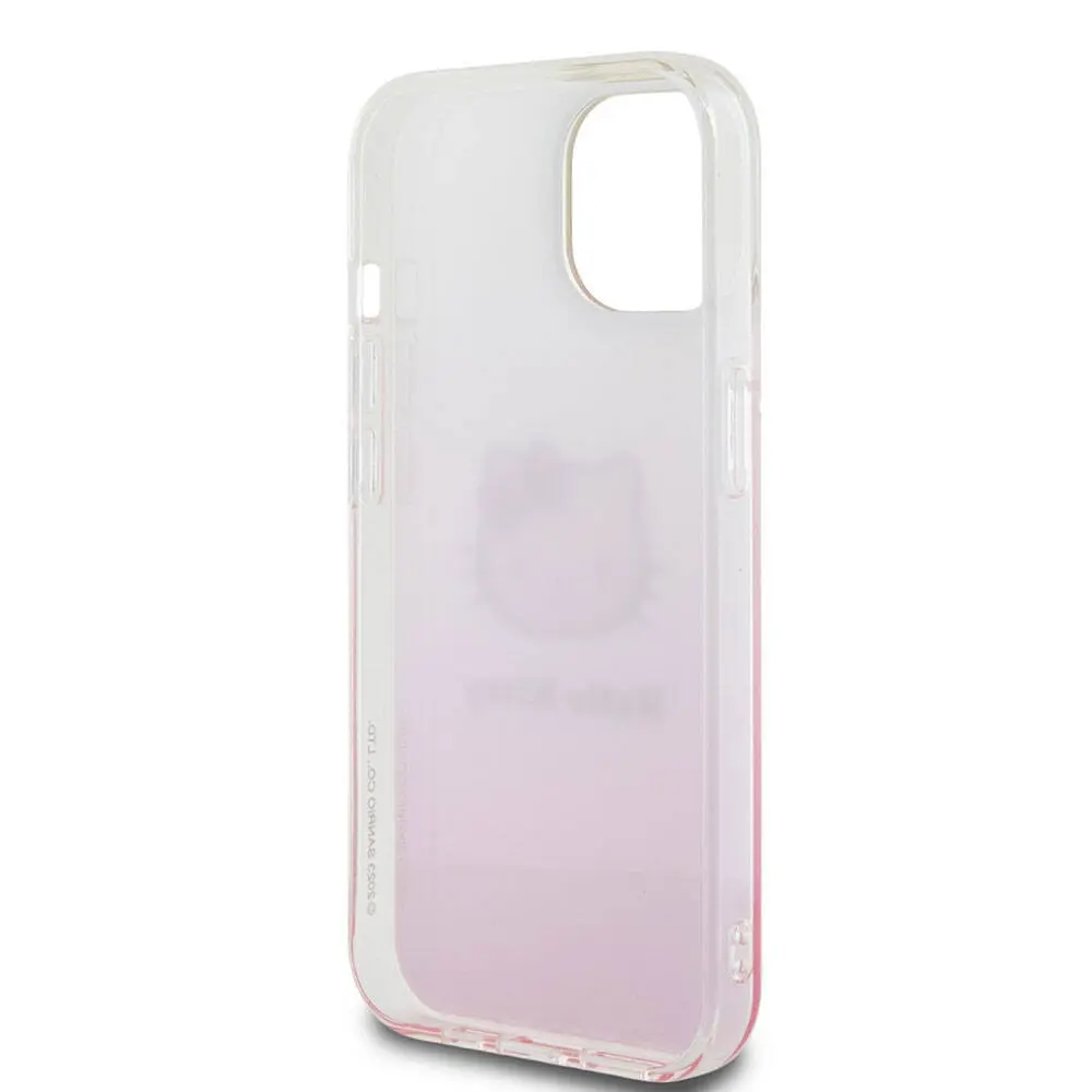 iPhone 15 Hello Kitty Lisanslı Elektroplating Gradyan Kılıf - Pembe