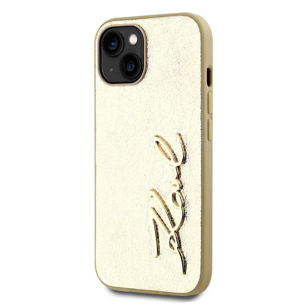 iPhone 15 Kılıf, 3D KL Yazılı Tüylü Arka Yüzey - Karl Lagerfeld