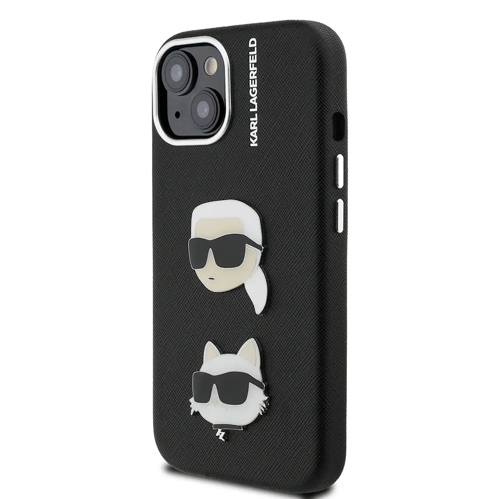 iPhone 15 Kılıf, Lisanslı K&C Heads Pin Tasarım - Karl Lagerfeld