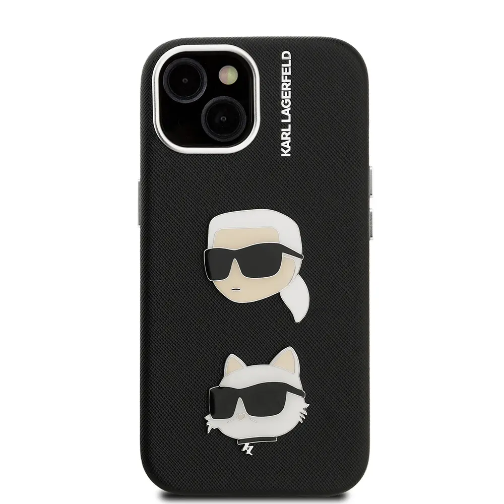 iPhone 15 Kılıf, Lisanslı K&C Heads Pin Tasarım - Karl Lagerfeld