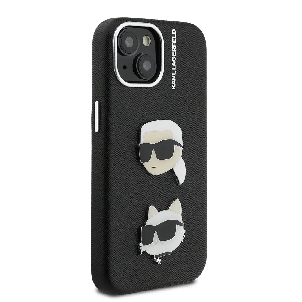 iPhone 15 Kılıf, Lisanslı K&C Heads Pin Tasarım - Karl Lagerfeld