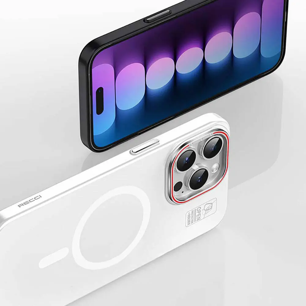 iPhone 15 MagSafe Uyumlu Standlı Mat Kılıf - Recci Glaze