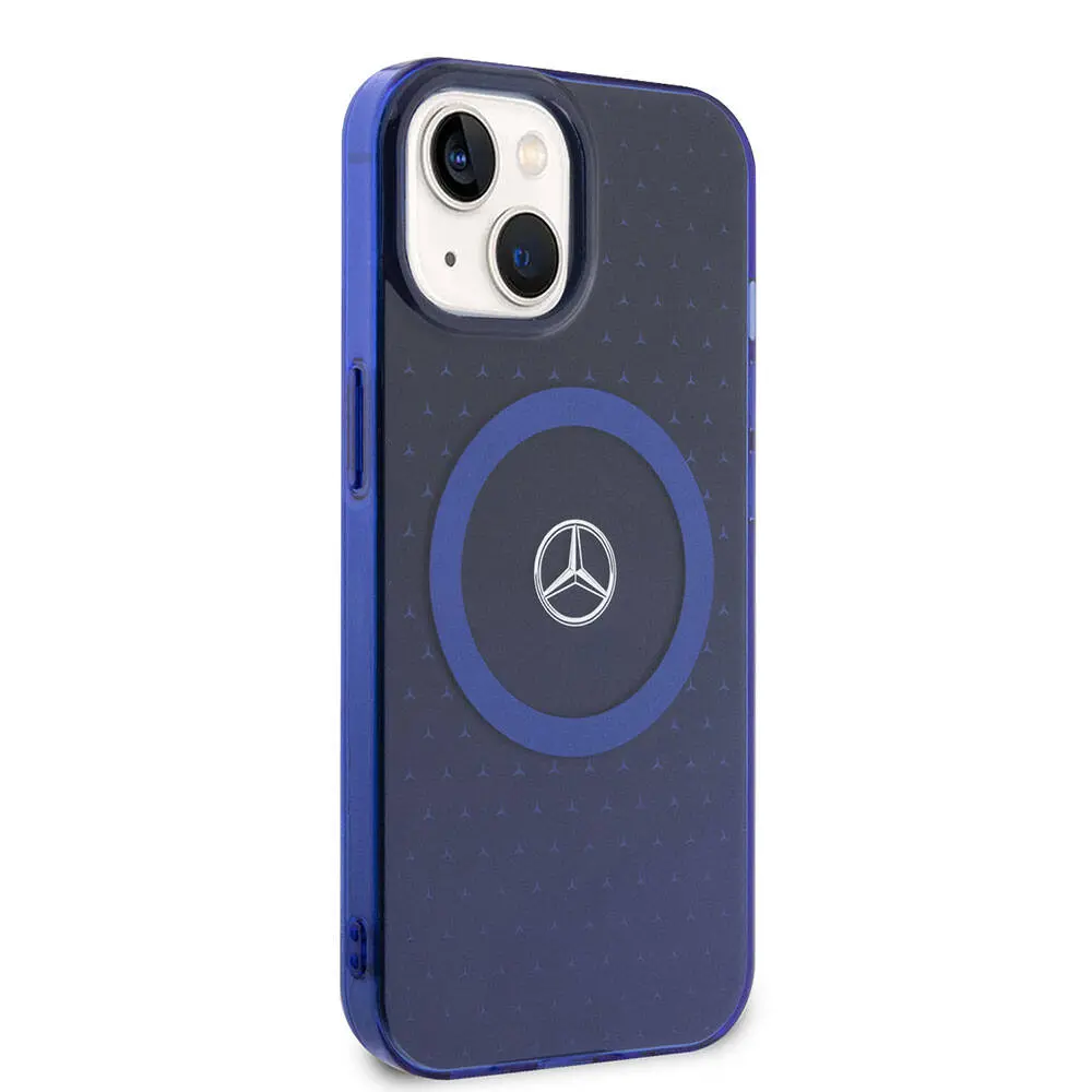 iPhone 15 MagSafe Uyumlu Çift Katmanlı Kılıf - Mercedes Benz Mavi Yıldız