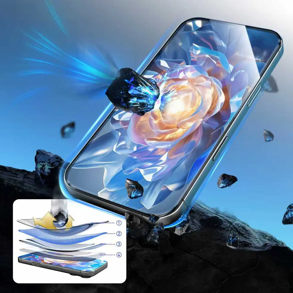 Apple iPhone 15 Plus Mohseven Safir Coating HD Temperli Cam Ekran Koruyucu
