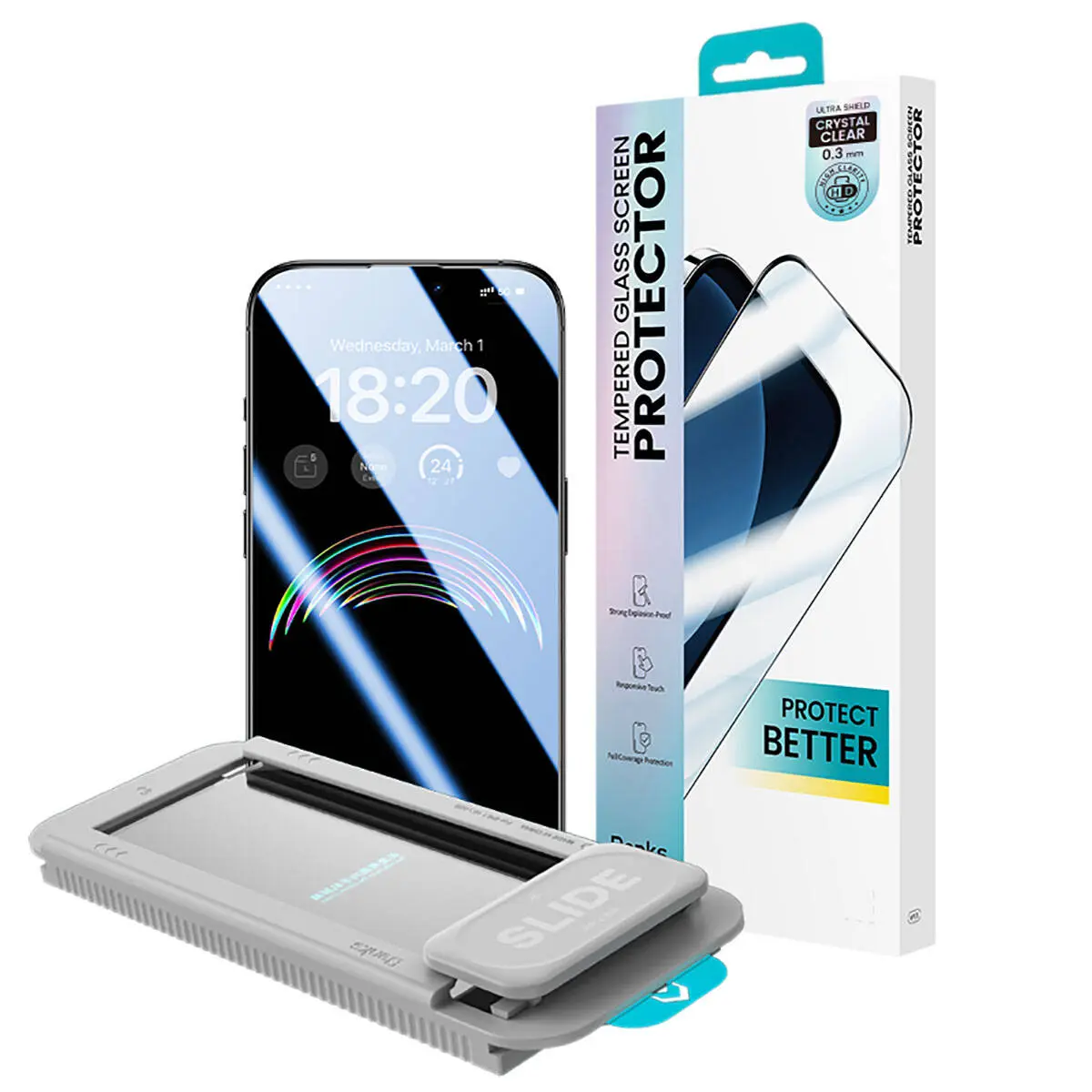 iPhone 15 Plus Temperli Cam Ekran Koruyucu, Uygulama Aparatlı - Benks V Pro Ultra Shield