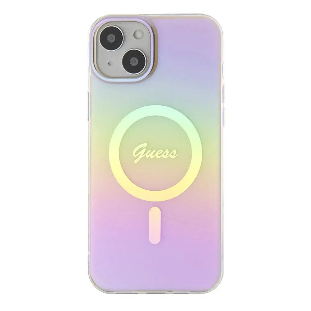iPhone 15 Plus MagSafe Uyumlu Kılıf - Guess Iridescent Logolu