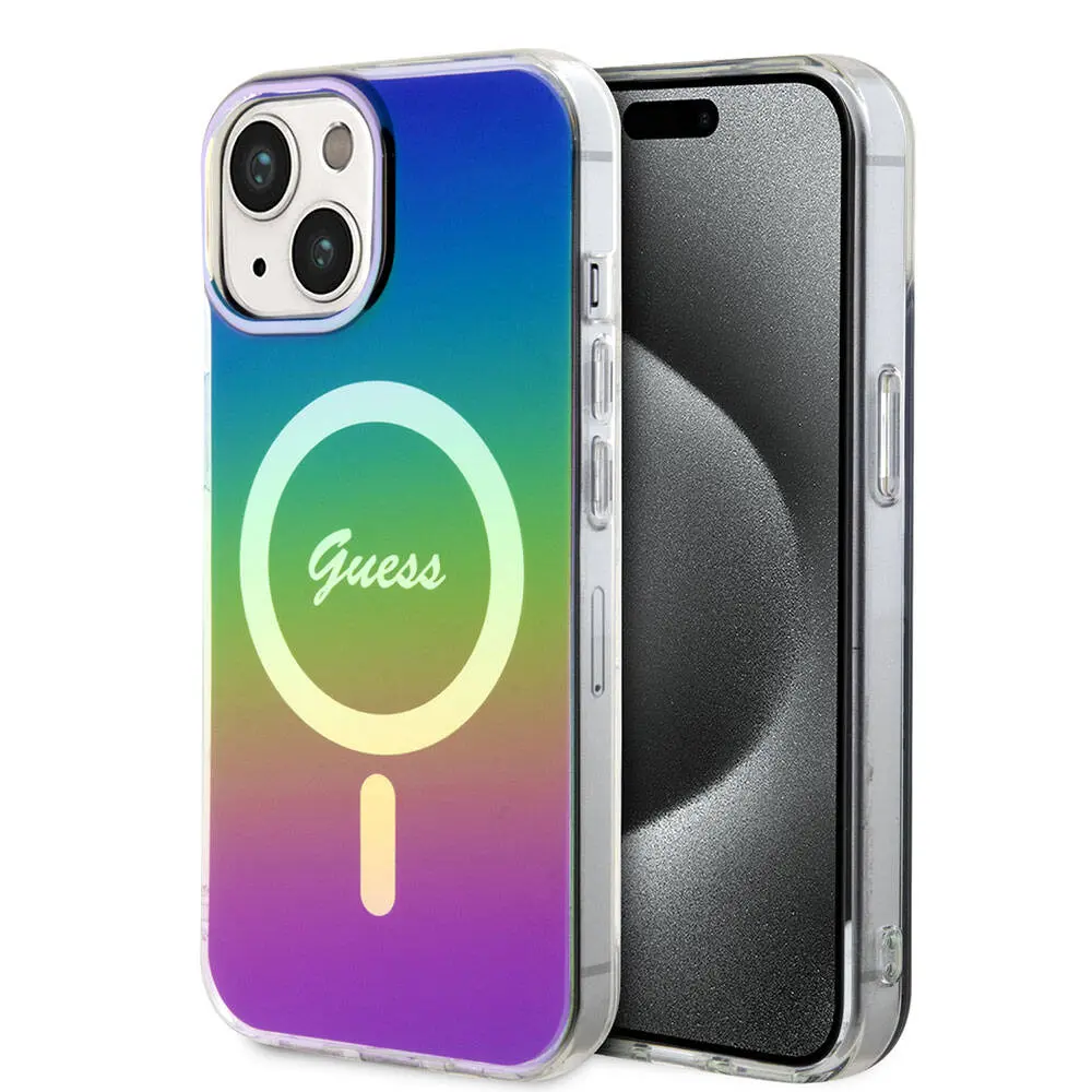 iPhone 15 Plus MagSafe Uyumlu Kılıf - Guess Iridescent Logolu