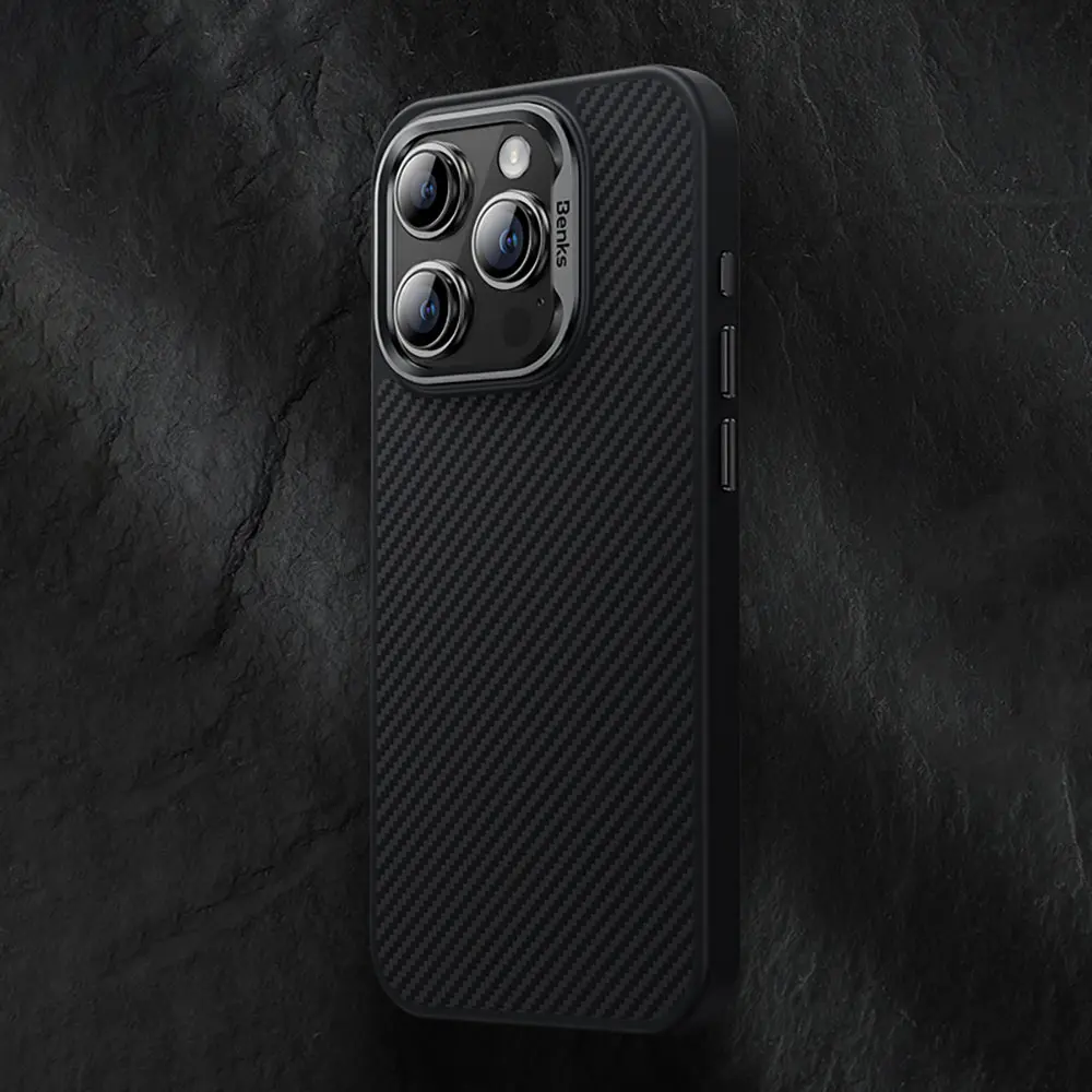 iPhone 15 Plus MagSafe Uyumlu Kevlar Kılıf - Benks Hybrid ArmorPro 600D