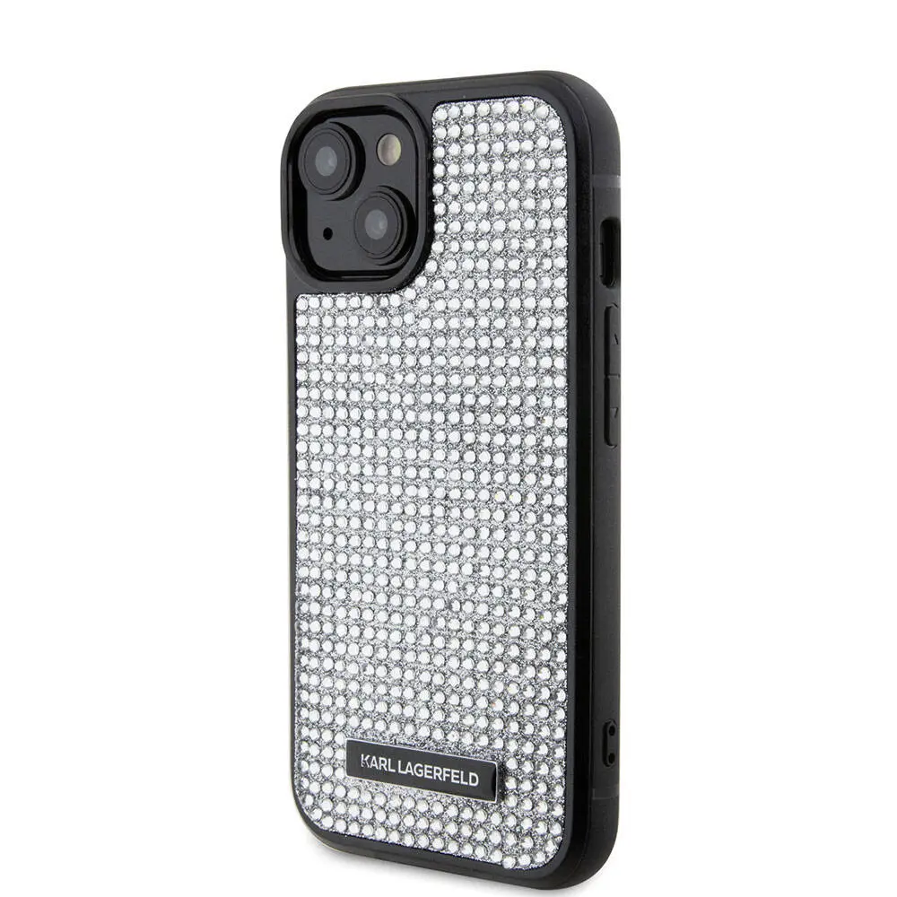 iPhone 15 Plus Taşlı Metal Logo Kılıf - Karl Lagerfeld Lisanslı