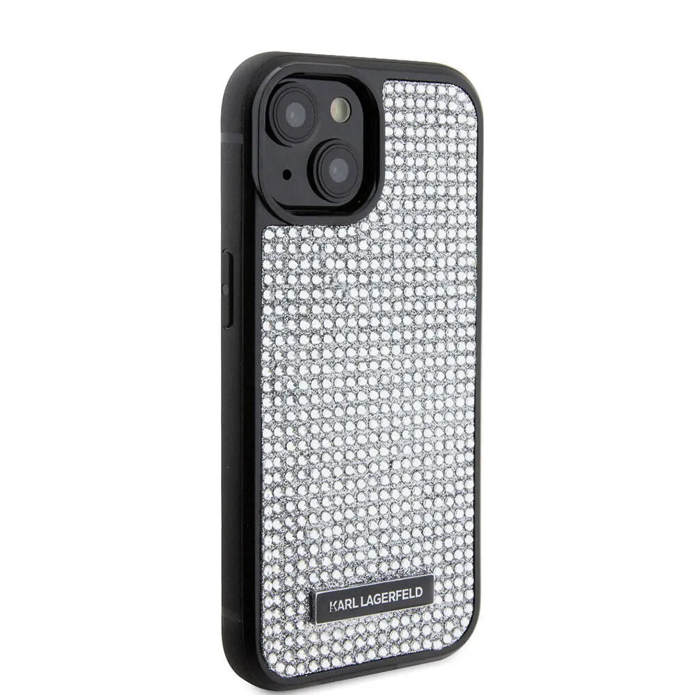 iPhone 15 Plus Taşlı Metal Logo Kılıf - Karl Lagerfeld Lisanslı