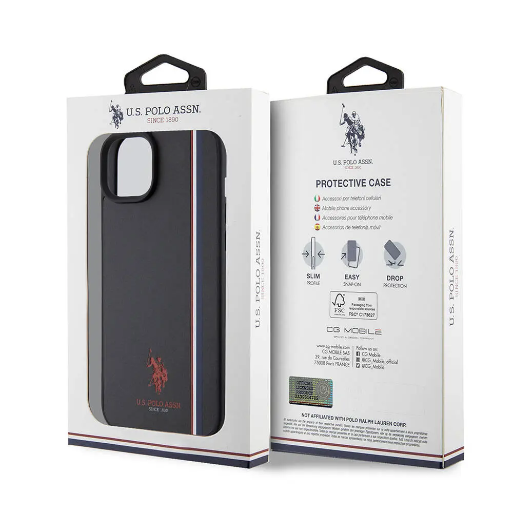 iPhone 15 Plus U.S. Polo Assn. Lisanslı Şerit Tasarımlı Kılıf