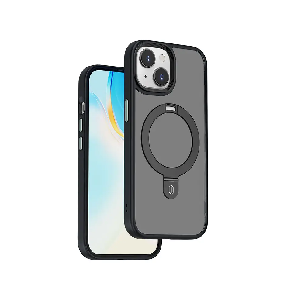 iPhone 15 Plus MagSafe Uyumlu Mat Arka Yüzeyli Standlı Kılıf - Wiwu ZMM-010