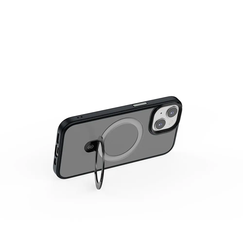 iPhone 15 Plus MagSafe Uyumlu Mat Arka Yüzeyli Standlı Kılıf - Wiwu ZMM-010