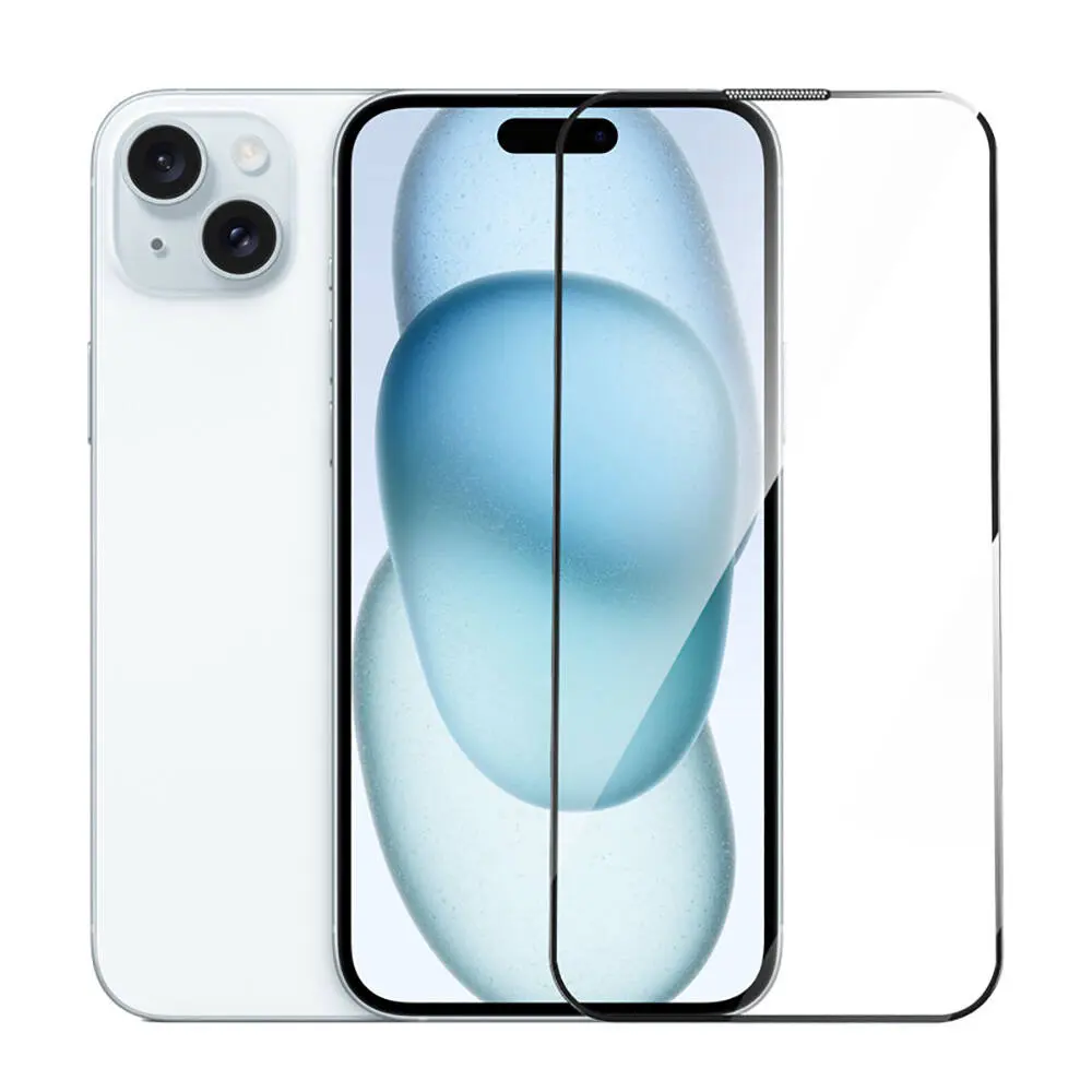 Apple iPhone 15 Plus Wiwu GT-014 Polimer Oleofobik Kaplama Şeffaf Pürüzsüz Temperli Cam Ekran Koruyucu 25'li Paket