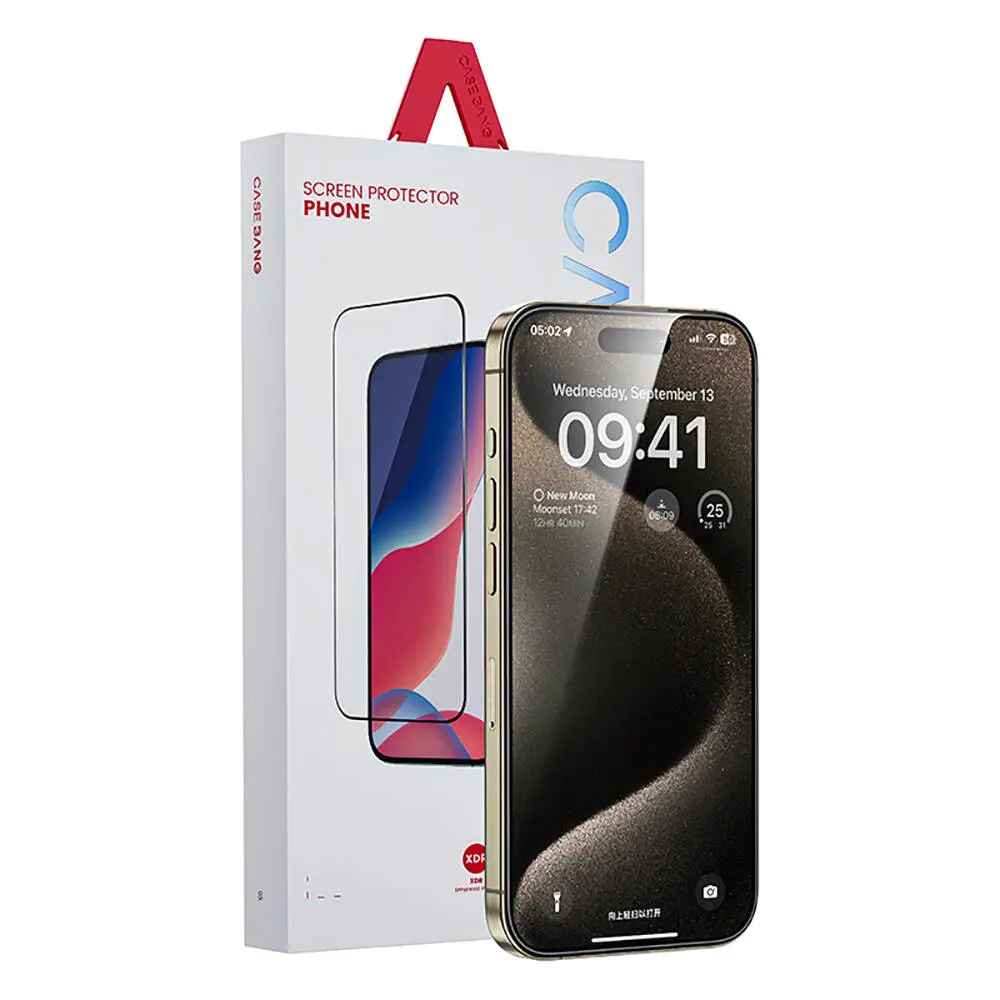 iPhone 15 Pro Casebang Clear HD Ekran Koruyucu, Uygulama Aparatlı