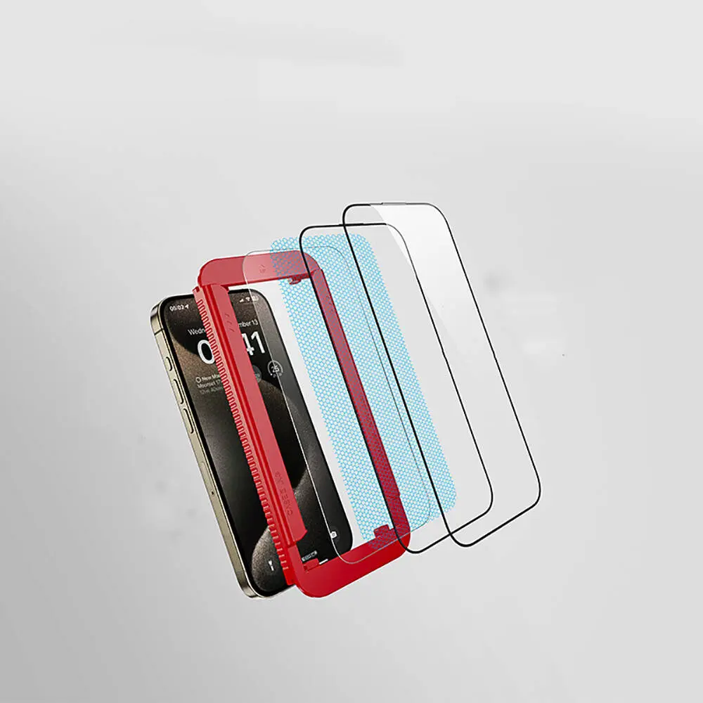 iPhone 15 Pro Casebang Clear HD Ekran Koruyucu, Uygulama Aparatlı