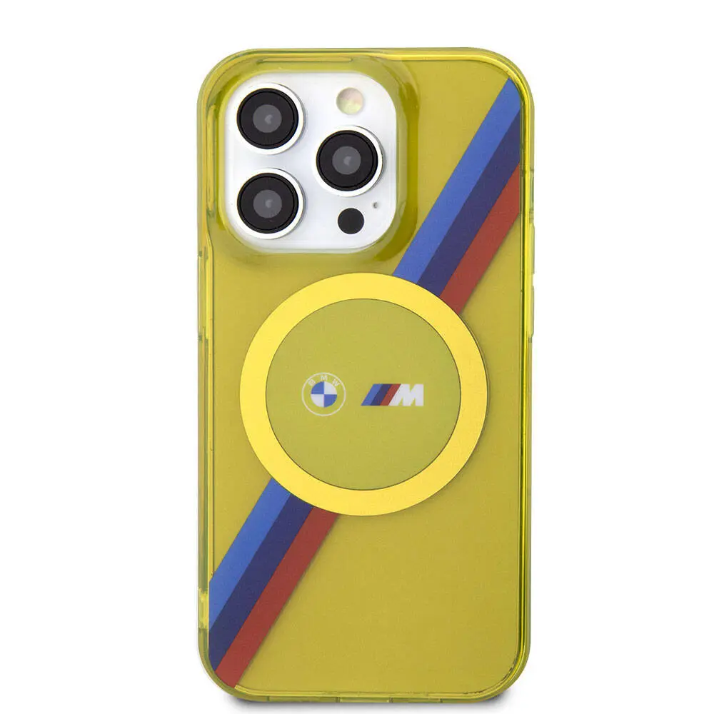 iPhone 15 Pro MagSafe Uyumlu Şeffaf Kılıf - BMW Tricolor Stripes