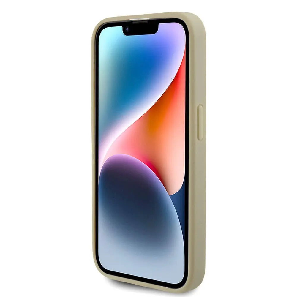 iPhone 15 Pro Kılıf, 4G Büyük Metal Logolu Glitter Kapak - Guess