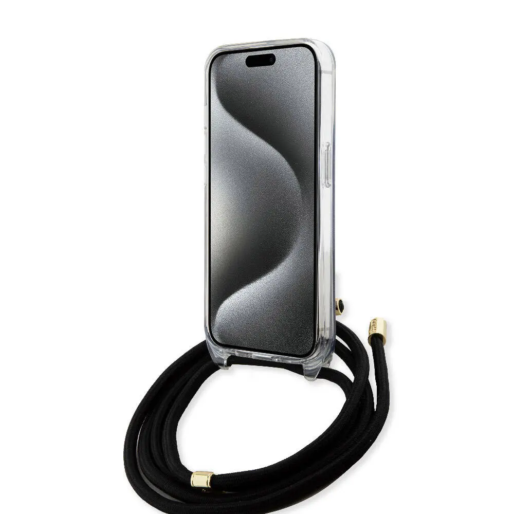 iPhone 15 Pro Çapraz Kordonlu 4G Desenli Kılıf - Guess Lisanslı