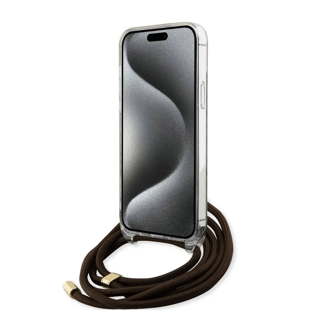 iPhone 15 Pro Çapraz Kordonlu 4G Desenli Kılıf - Guess Lisanslı