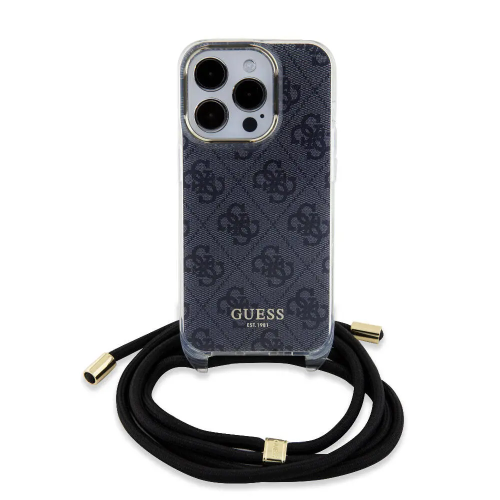 iPhone 15 Pro Çapraz Kordonlu 4G Desenli Kılıf - Guess Lisanslı
