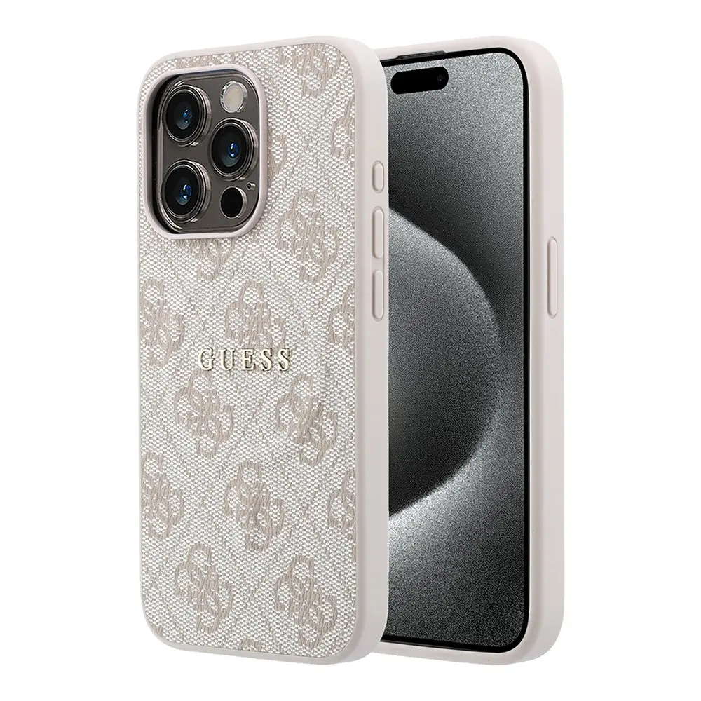 iPhone 15 Pro MagSafe Uyumlu Kabartmalı 4G Desenli Kılıf - Guess