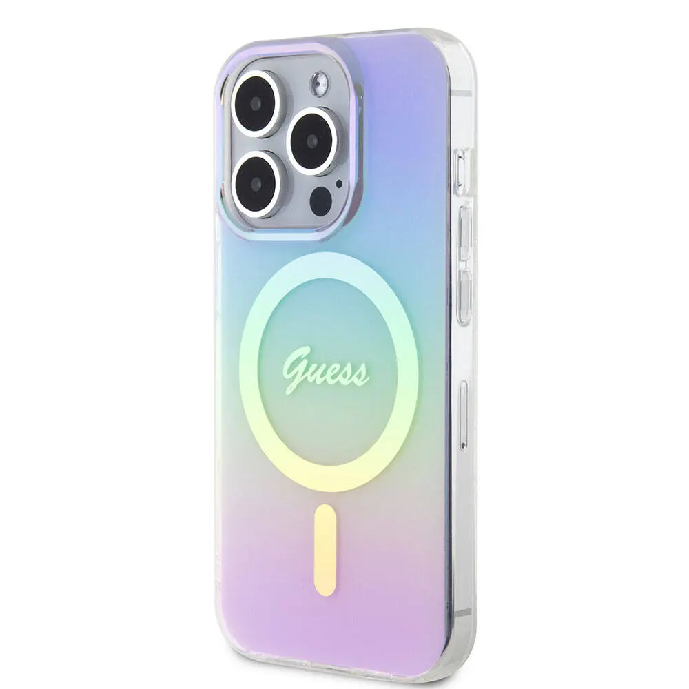 iPhone 15 Pro MagSafe Uyumlu Kılıf - Guess Iridescent Logolu