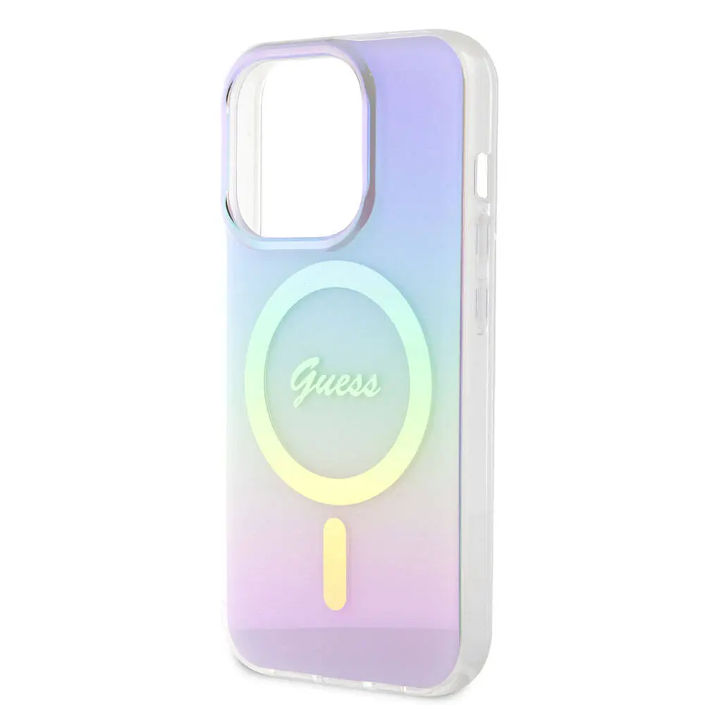 iPhone 15 Pro MagSafe Uyumlu Kılıf - Guess Iridescent Logolu