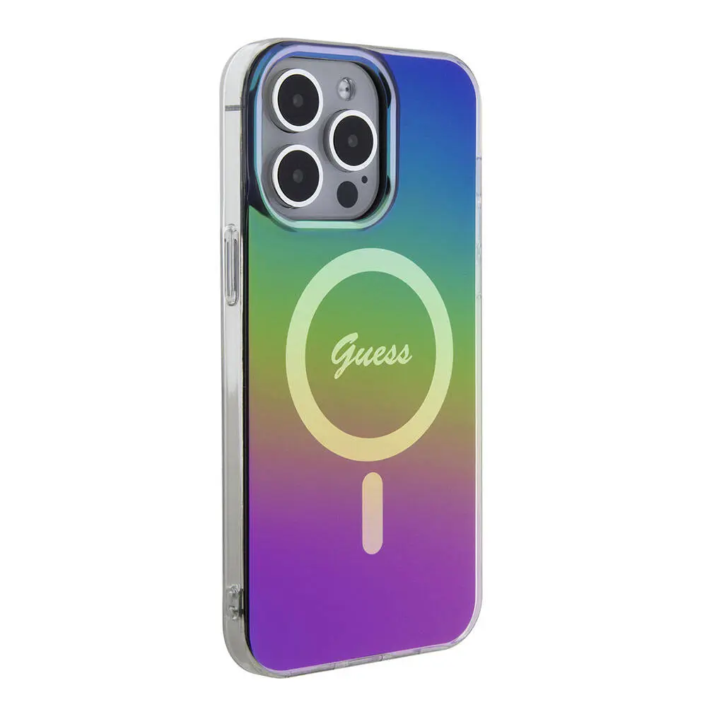 iPhone 15 Pro MagSafe Uyumlu Kılıf - Guess Iridescent Logolu