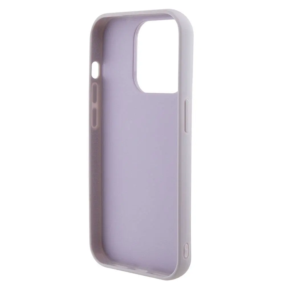 iPhone 15 Pro PU Deri Metal Logolu Kapitone Kılıf - Guess