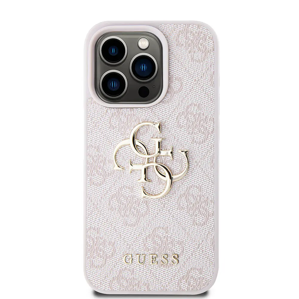 iPhone 15 Pro PU Deri Desenli Kılıf, 4G Metal Logo - Guess