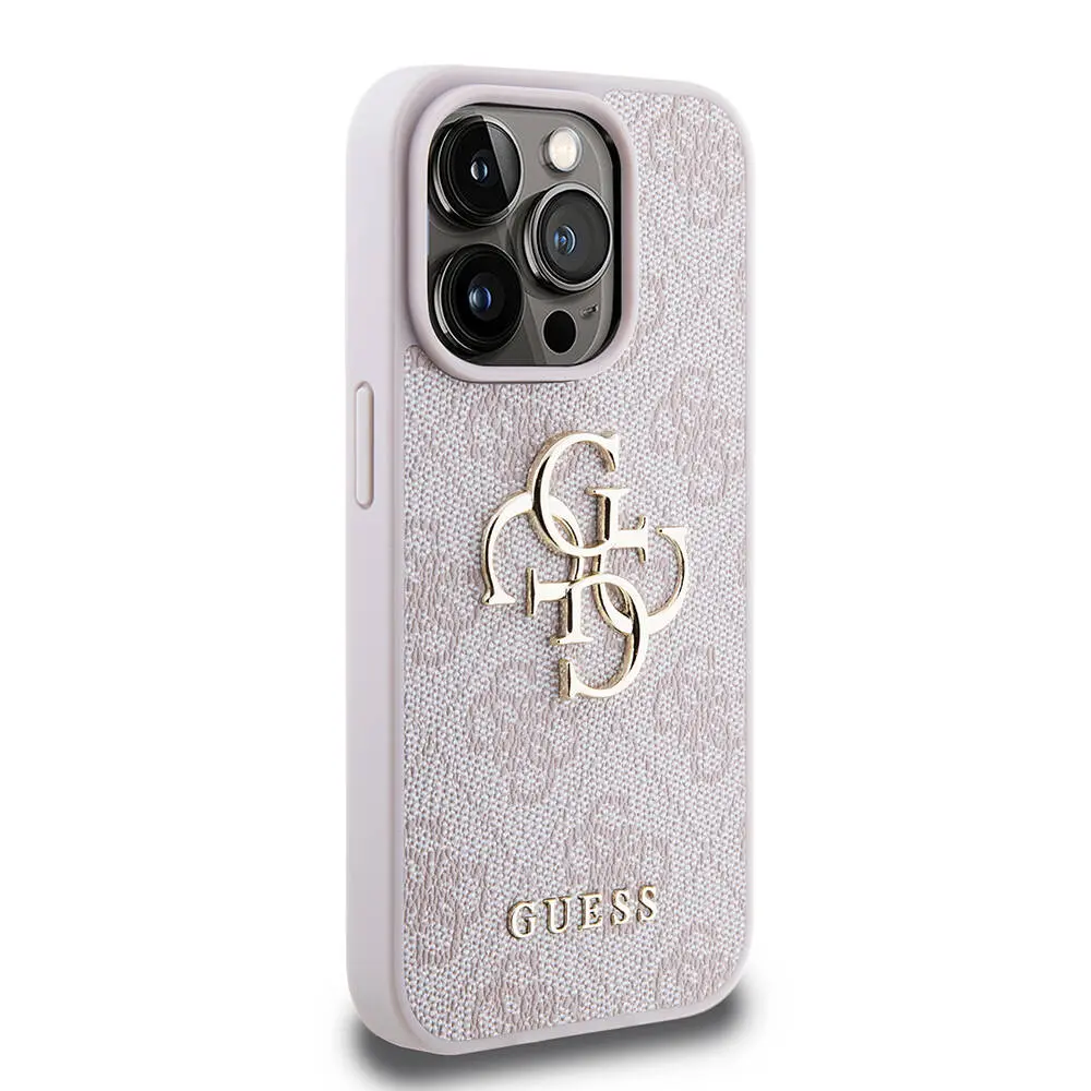 iPhone 15 Pro PU Deri Desenli Kılıf, 4G Metal Logo - Guess