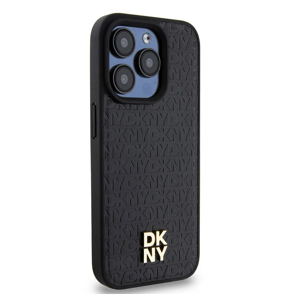iPhone 15 Pro MagSafe Uyumlu 3D Yazılı Kılıf - DKNY Repeat Pattern