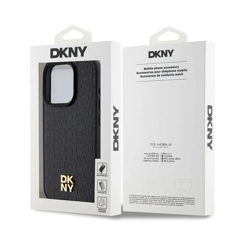 iPhone 15 Pro MagSafe Uyumlu 3D Yazılı Kılıf - DKNY Repeat Pattern