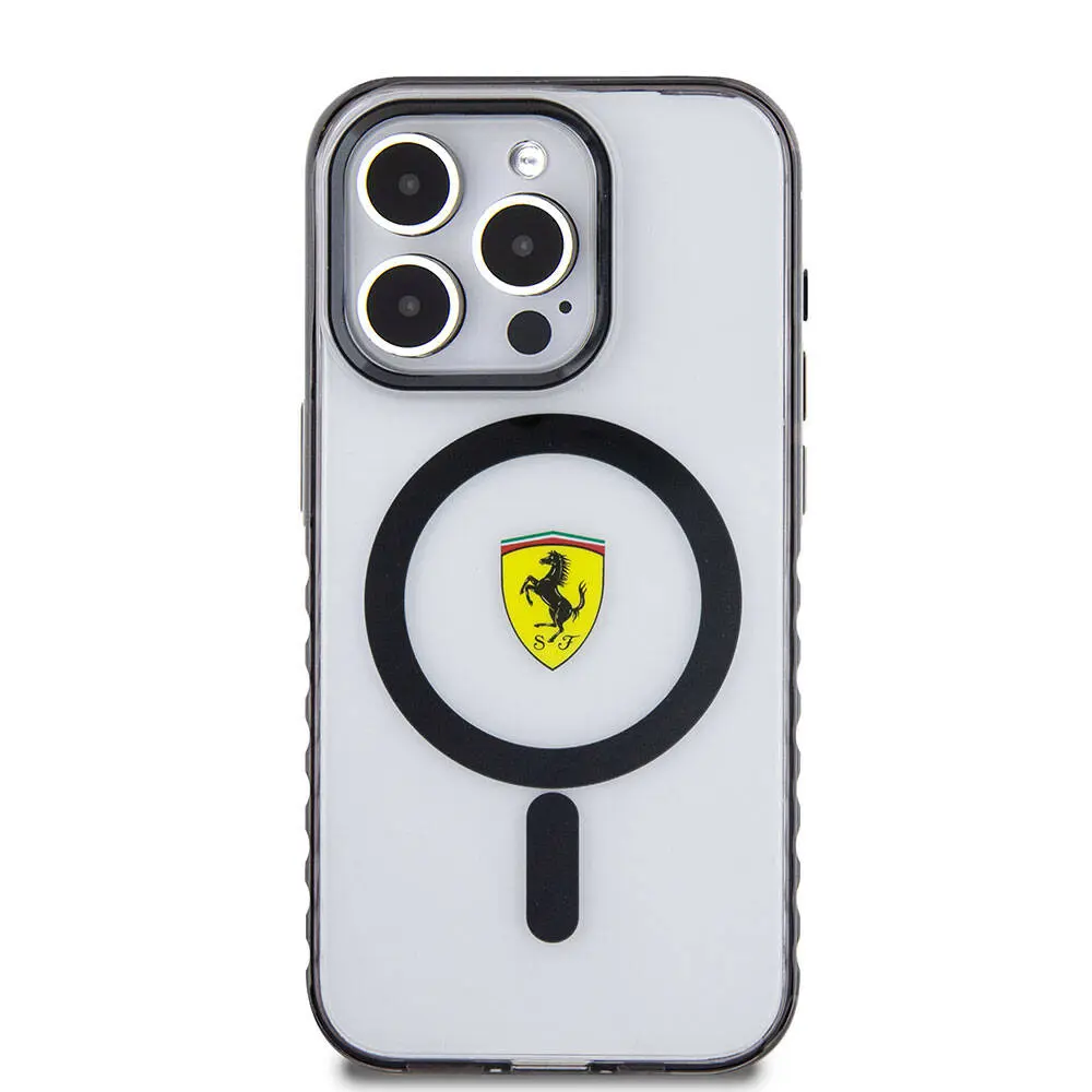 iPhone 15 Pro MagSafe Uyumlu Ferrari Lisanslı Kılıf - Tırtıklı Kenar