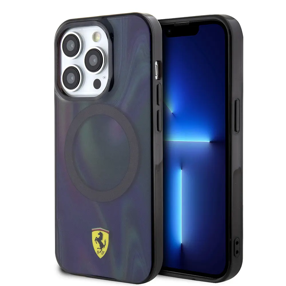 iPhone 15 Pro MagSafe Uyumlu Şeffaf Kılıf - Ferrari Iridescent