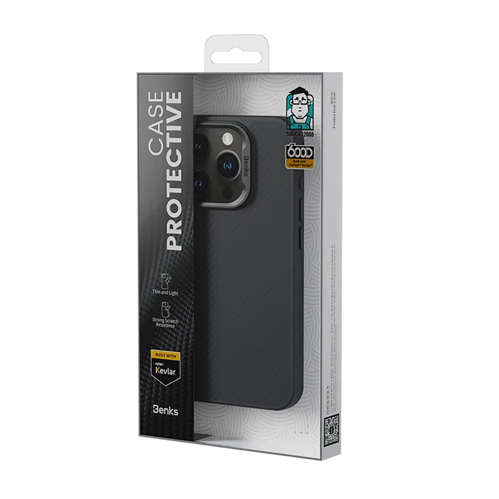 iPhone 15 Pro MagSafe Uyumlu Kevlar Kılıf - Benks Hybrid ArmorPro 600D