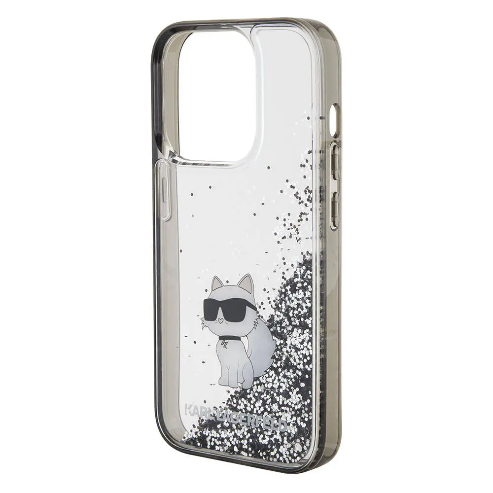 iPhone 15 Pro Sıvılı Glitter Kılıf - Karl Lagerfeld Choupette