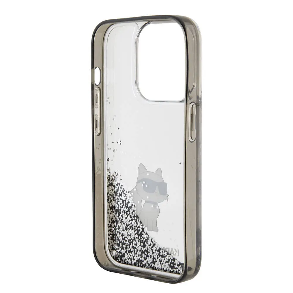 iPhone 15 Pro Sıvılı Glitter Kılıf - Karl Lagerfeld Choupette